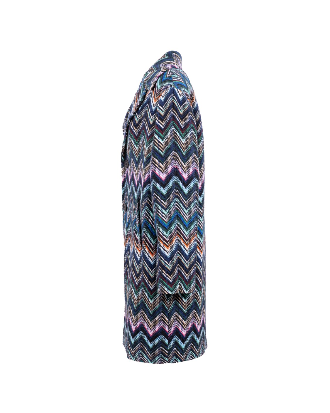 shop MISSONI  Cappotto: Missoni cappotto chevron misto lana e cotone.
Cappotto lungo.
Fantasia chevron.
Tasche a toppa.
Composizione: 74% lana, 26% cotone.
Made in Italy.. DS24WC0H BC004K-SM9F9 number 2760521